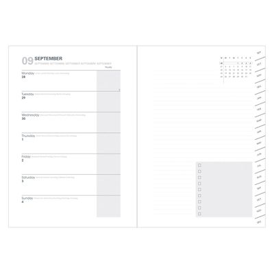 3371010460595-Agenda Billy Plan Note - 1 page hebdo/1 page de notes - 15 x 21 cm - blush - Quo Vadis--1