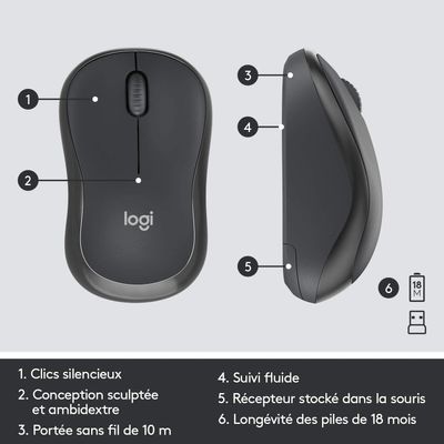 5099206092389-Logitech MK295 Silent - Ensemble clavier et souris sans fil - Azerty - graphite--10