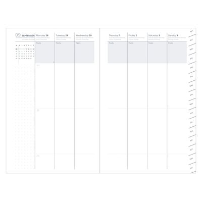 3371010479962-Agenda Billy Plan Week - 1 semaine sur 2 pages - 16 x 24 cm - noir - Quo Vadis--1