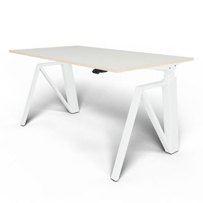 3760350280534-Bureau THEODORE  L140 - pieds blanc - plateau Blanc laqué--0