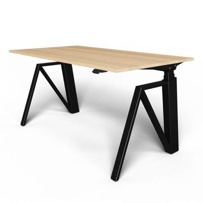 3760350280565-Bureau THEODORE  L140 - pieds noir - plateau chêne massif--0