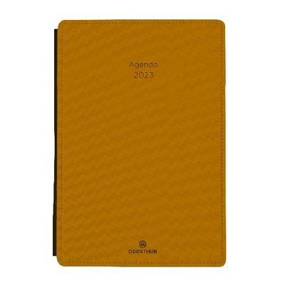3664447134451-Agenda Stan - 1 semaine sur 1 page + 1 page de notes - 19 x 24,5 cm - moutarde - Oberthur--0