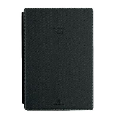 3664447134475-Agenda Stan - 1 semaine sur 1 page + 1 page de notes - 19 x 24,5 cm - anthracite - Oberthur--0