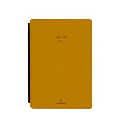 3664447134482-Agenda Stan - 1 semaine sur 2 pages - 13,4 x 21 cm - moutarde - Oberthur--0