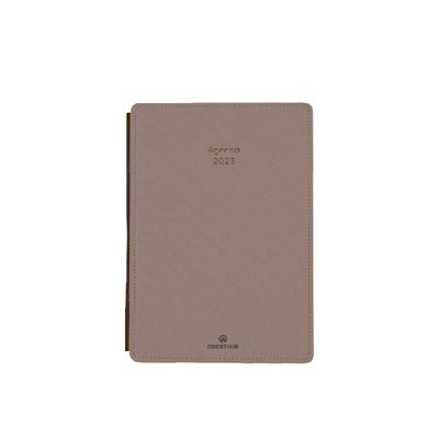 3664447134529-Agenda de poche Stan - 1 semaine sur 2 pages - 11,5 x 16 cm - taupe - Oberthur--0