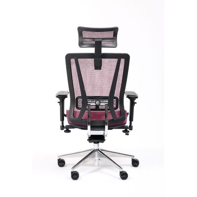 3701338802546-Fauteuil de bureau VASEAT - accoudoirs réglables - appui-tête intégré - rouge--3