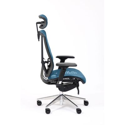 3701338802522-Fauteuil de bureau VASEAT - accoudoirs réglables - appui-tête intégré - bleu--1