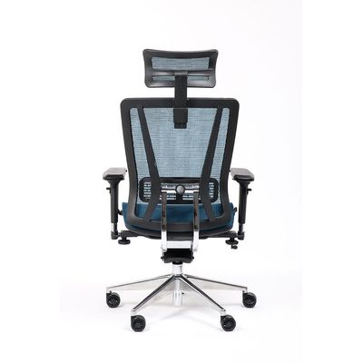 3701338802522-Fauteuil de bureau VASEAT - accoudoirs réglables - appui-tête intégré - bleu--3