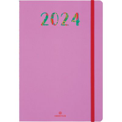 3664447158792-Agenda Merida - 1 semaine sur 2 pages - 17 x 24,5 cm - violet - Oberthur--0