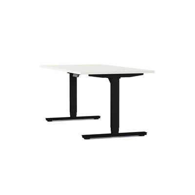 3617350004397-Bureau électrique AXEL -  bureau assis/debout  - L140 cm - plateau blanc - pieds noir--0