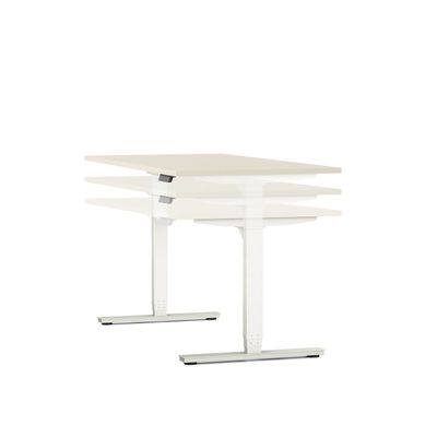 3617350004366-Bureau électrique AXEL -  bureau assis/debout  - L140 cm - plateau imitation chêne clair - pieds noir--1