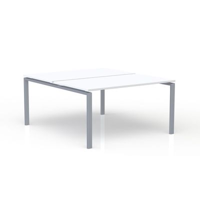3617350005509-Bureau Bench CONECT - L140 x P165 cm - plateau blanc - pieds gris--0