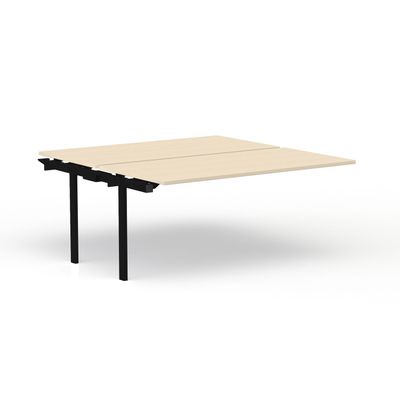 3617350005073-Bureau Bench CONECT - plan suivant - L180 x P165 cm - plateau imitation érable - pieds noirs--0