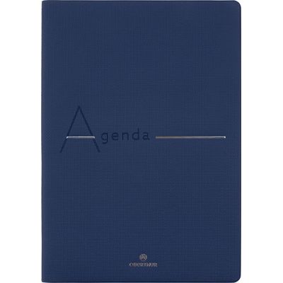 3664447174051-Agenda 16 mois Bora - 1 semaine sur 2 pages - 15 x 21 cm - marine texturé - Oberthur--0