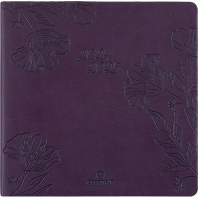 3664447168722-Agenda Summerside - 1 semaine sur 2 pages - 16,5 x 16,5 cm - prune - Oberthur--0