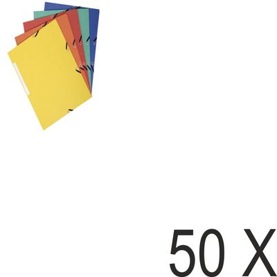 3130632554705-Exacompta - 50 Chemises recyclées à 3 rabats - A4 - couleurs assorties--0