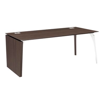 3483600647337-Bureau - XENON - Chêne - L 170 cm - pieds panneaux/métal réversible-Angle gauche-0