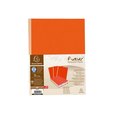 3288587701078-Exacompta Forever - 10 Paquets de 25 Chemises dos toilé - 320 gr - orange-Avant-1