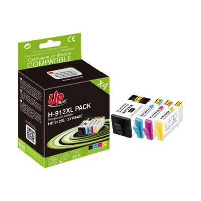3584770623869-Cartouche compatible HP 912XL - pack de 4 - noir, cyan, magenta, jaune - Uprint-Angle gauche-0