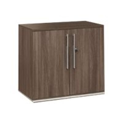 3483600364074-Rangement bas VERMONT - L80 x H75 x P45 - 2 portes - Noyer fumé-Angle gauche-0