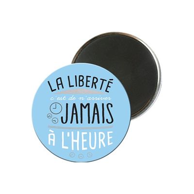 3700572716800-Kiub Typography - Magnet rond en verre - Liberté-Avant-0