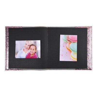 3130630142058-Exacompta Strass - Album photo 25 x 25 cm - 30 pages noires - rose-Avant-3