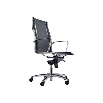 3700339883066-Fauteuil de bureau design - ENEO Accoudoirs fixes en aluminium chromé - Noir -P_79433447_1-0