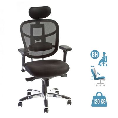3760185022415-Fauteuil de bureau TECKNET - accoudoirs réglables - appuie-tête réglable - noir--0