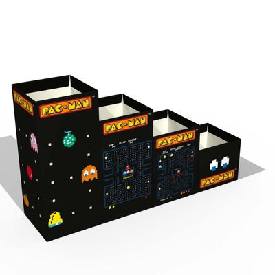 3371010380077-Quo Vadis Pac-Man - 4 Pots à crayons magnétiques--0
