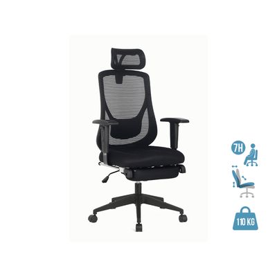 3760185028011-Fauteuil de bureau PRORELAX - accoudoirs réglables - appui-tête réglable et repose-jambe téléscopi--0