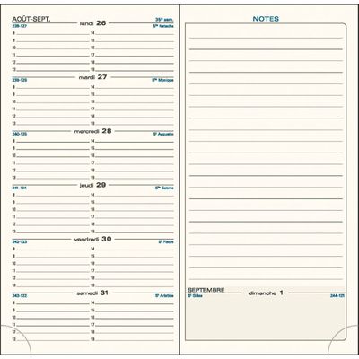 3660942060417-Agenda de poche Tweed - 1 semaine sur 1 page - 9 x 17,5 cm - 12 mois - disponible dans différentes cou--2