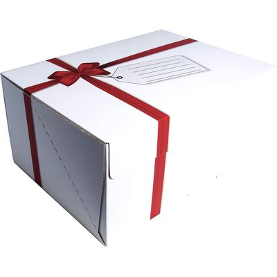 0400794357227-Bankers Box Christmas - 20 Boîtes d'expédition motif nœuds rouges - 35 cm x 24 cm x 16 cm --0