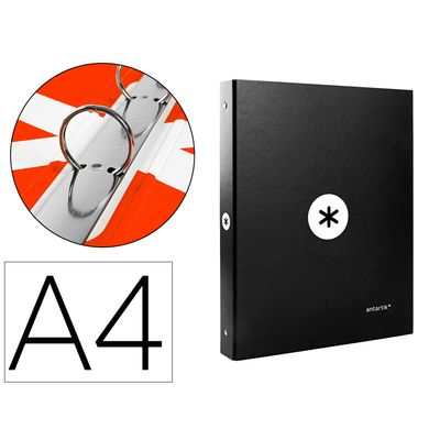 8423473596849-Antartik - Classeur à anneaux - Dos 40 mm - A4 - pour 225 feuilles - noir--0