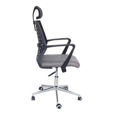 3397704690161-Fauteuil de bureau MOLITOR - accoudoirs fixes - appui-tête réglable - noir et gris--2