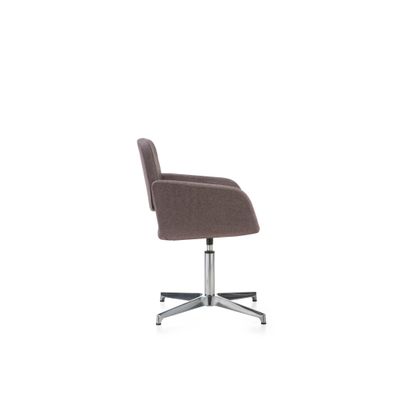 2012349446690-Chaise AITA - dossier bas - siège pivotant - pietement aluminium - tissu gris--3