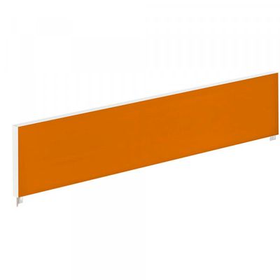 3660141254563-Ecran de séparation cadre aluminium H33 x L140 cm - cadre aluminium blanc - toile orange--0
