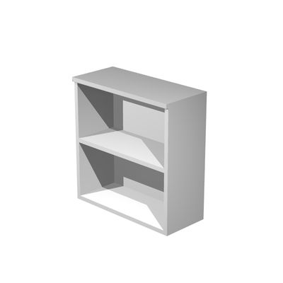 7331910004035-Bibliothèque basse Trend - L80xP44xH72 cm - 1 étagère - gris--0