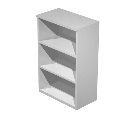 7331910004066-Bibliothèque mi-haute Trend - L80xP44xH120 cm - 2 étagères - gris--0