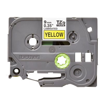 4977766052283-Brother TZe621 - Ruban d'étiquettes auto-adhésives - 1 rouleau (9 mm x 8 m) - fond jaune écritu-Avant-1