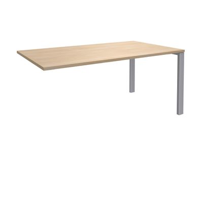 0404000121459-Bureau simple IRIS - L180 cm - Plan suivant - Pieds aluminium - plateau imitation Chêne clair--0