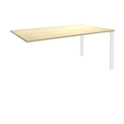 0404000121541-Bureau simple IRIS - L180 cm - Plan suivant - Pieds blanc - plateau imitation Erable--0