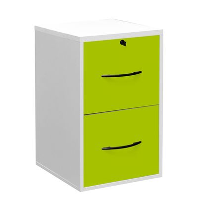 0000079367189-Classeur mélaminé monobloc - 2 tiroirs dossiers suspendus - H69 x L42 x P44 cm - corps blanc - tiroir--0