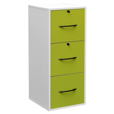 3661597005181-Classeur mélaminé monobloc - 3 tiroirs dossiers suspendus - H101 x L42 x P44 cm - corps blanc - tiroi--0