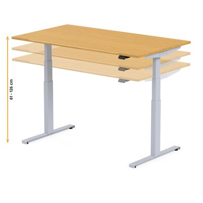 3760350281401-Bureau électrique UGO - L160x80cm - pieds gris - plateau chêne massif--5