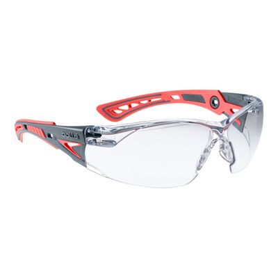 3660740009267-Bollé Safety Rush+ Small - Lunettes de protection pour visages étroits - noir et rouge - -Angle gauche-0
