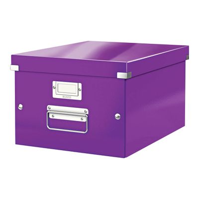 4002432103805-Leitz Click & Store - Boîte de rangement A4 - violet métallisé-Angle droit-1