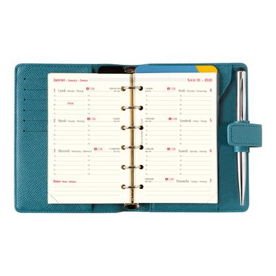 3664447061313-Oberthur Salisbury 13 - Organiseur  - semainier - 80 x 130 mm - turquoise-Avant-1