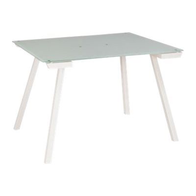 3483600495341-Table d'appoint SUNDAY - L 120 cm - Pieds trapèze - Verre-Angle gauche-0