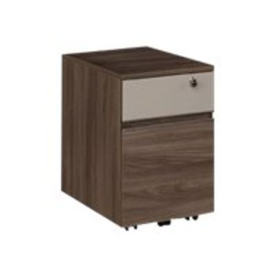 3483600349842-Caisson mobile VERMONT - 2 tiroirs - Noyer fumé-Angle gauche-0