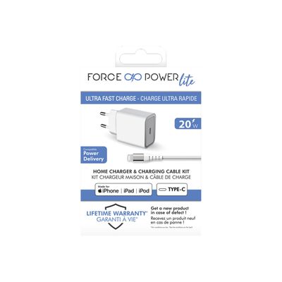 3571211460565-BigBen Connected - chargeur secteur pour smartphone avec cable 1,2 m - USB-C - blanc - 20W-Avant-2